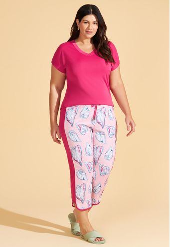 Pijama Recco Capri Com Manga Japonesa de Microfibra