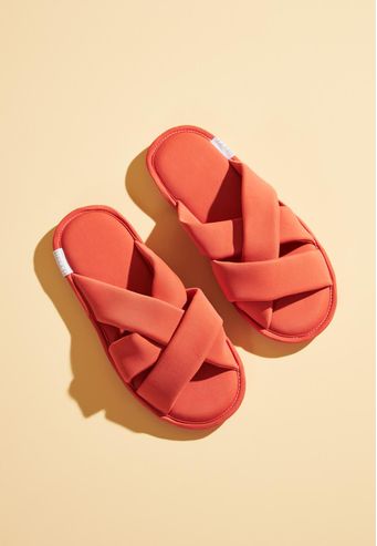 Pantufa Aberta de Microfibra Recco