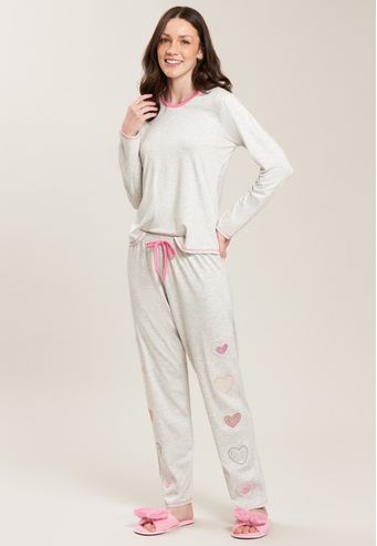 Pijama Baunilha Longo de Viscose Stretch