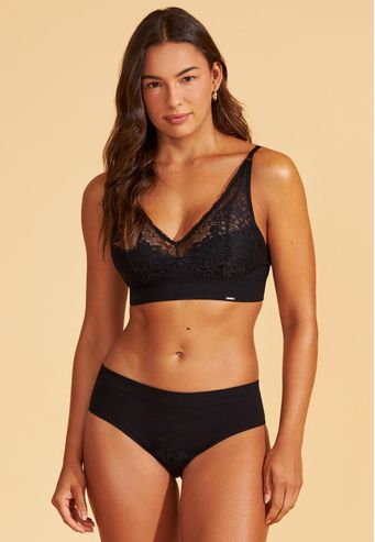 Calcinha Biquini Com Renda Sem Costura Recco