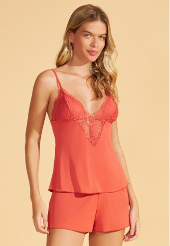 Babydoll de Microfibra Com Renda Recco