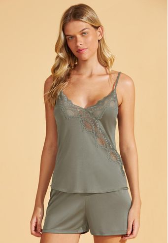 Babydoll de Microfibra Silky e Renda Recco