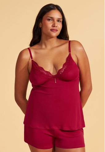 Babydoll De Microfibra Com Renda Recco