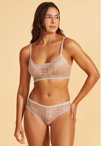 Sutiã Com Bojo e Sem Aro de Renda Recco