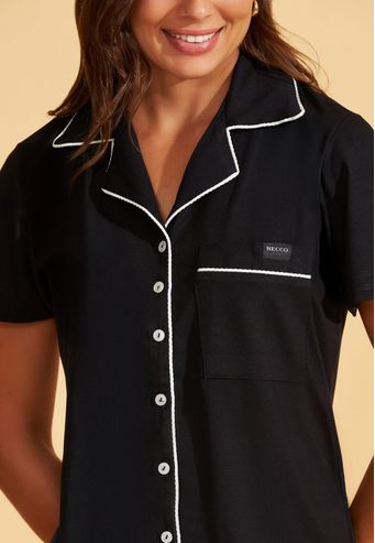 Pijama Aberto De Viscose Stretch Recco