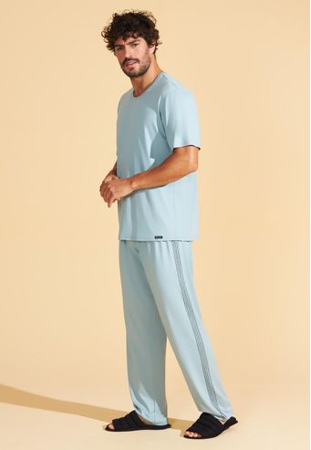 Pijama Recco Manga Curta e Calça de Viscose