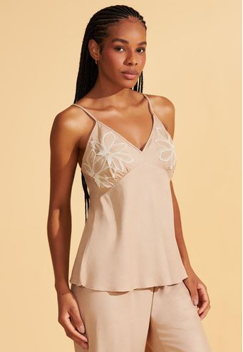 Pijama Viscolinen Com Guipure Recco