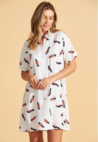 Camisão Recco Aberto de Viscose Plana