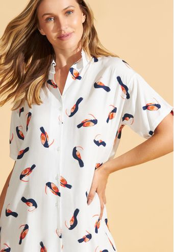 Camisão Recco Aberto de Viscose Plana