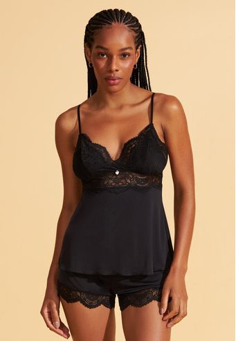 Babydoll de Microfibra Com Renda Recco