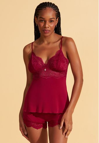 Babydoll de Microfibra Com Renda Recco