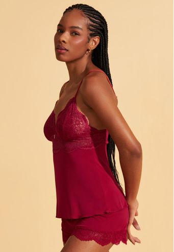 Babydoll de Microfibra Com Renda Recco