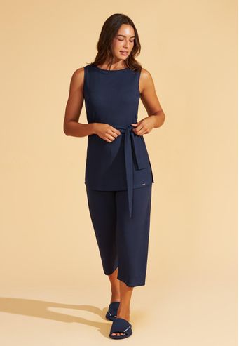 Pijama Regata Com Capri Canelado Ecodry Recco