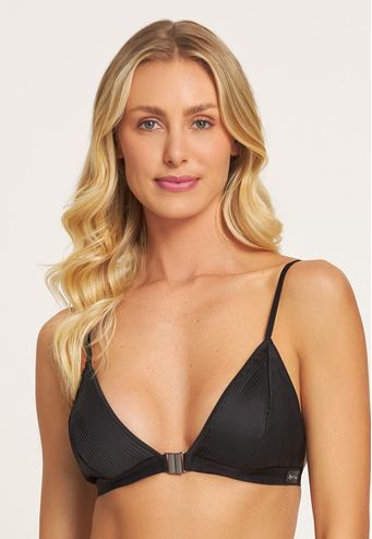 Sutiã Top Recco sem Bojo e sem Aro de Charmeuse Prime com Fecho Frontal